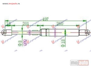 NOVI: delovi  AMORTIZER GEPEK VRATA (496L-270N) Daewoo matiz 00-05 -dostupno