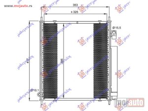 NOVI: delovi  HLADNJAK KLIME 1.2/1.4 BENZIN (325x395x16) (-2004) Honda jazz 01-08 -dostupno