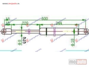 NOVI: delovi  AMORTIZER GEPEK VRATA (600L-360N) Rover 200 96-99 -dostupno