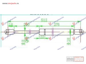 NOVI: delovi  AMORTIZER GEPEK VRATA KARAVAN (512L-470N) Mercedes c class (w203) sdn/s.w. 03-07 -dostupno