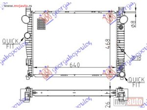 NOVI: delovi  HLADNJAK MOTORA 2.8/3.2i 18V 3.2 Cdi (AUTO) (64x46) Mercedes s class (w220) 98-05 -dostupno