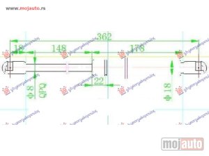 NOVI: delovi  AMORTIZER GEPEK STAKLA (362L-100N) Kia sorento 02-09 -dostupno