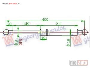 NOVI: delovi  AMORTIZER HAUBE (400L-300N) Alfa romeo 156 03-05 -dostupno