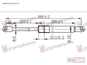 NOVI: delovi  AMORTIZER GEPEK VRATA 3 VRATA (568L-360N) Honda civic h/b-l/b 04-05 -dostupno