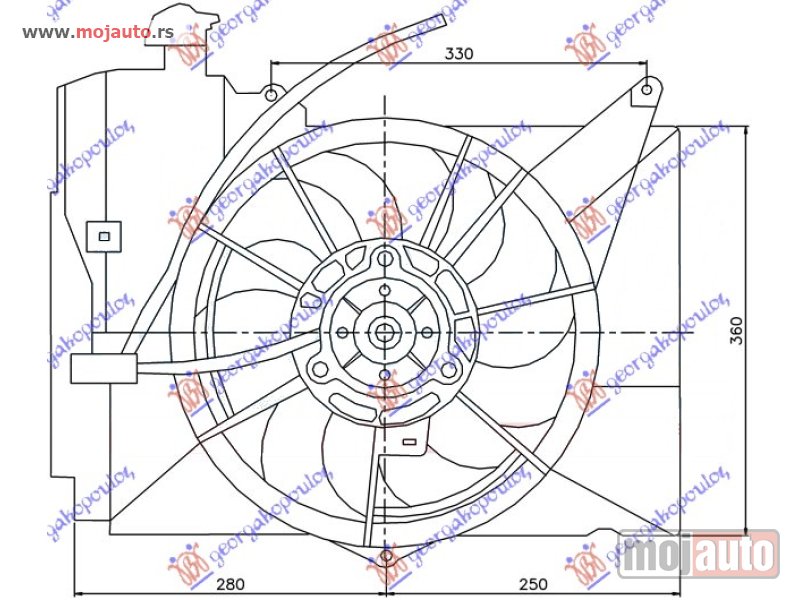 Glavna slika -  VENTILATOR KOMPLET (1.3/1.5 JAPAN BENZIN) (+AC) Toyota yaris 99-05 -nedostupno - MojAuto