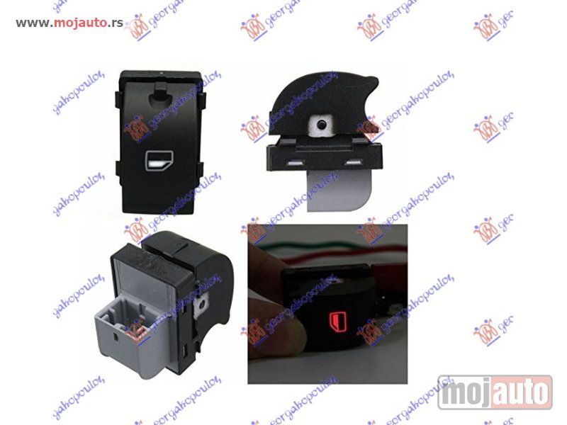Glavna slika -  PREKIDAC U PREDNJIM/ZADNJIM VRATIMA (4 PIN) Desno Audi a4 00-04 -dostupno - MojAuto