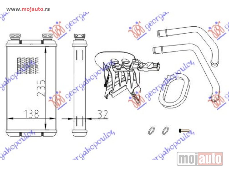 Glavna slika -  GREJAC KABINE (235x138) (KOMPLET) 03- Opel movano 98-09 -dostupno - MojAuto