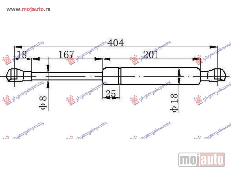Glavna slika -  AMORTIZER GEPEK VRATA (399L-400N) Alfa romeo gt 03-10 -dostupno - MojAuto