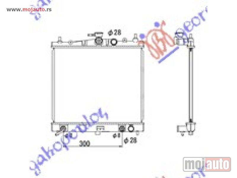 Glavna slika -  HLADNJAK MOTORA 1.2/1.4/1.6 BENZIN (AUTO) (38x44.5x1.6) Nissan micra (k12) 02-10 -dostupno - MojAuto
