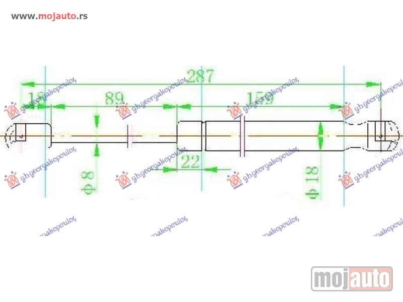 Glavna slika -  AMORTIZER GEPEK VRATA 4 VRATA (287L-495N) Mazda 6 02-08 -dostupno - MojAuto