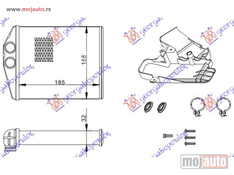 Glavna slika -  GREJAC KABINE (185x168) (KOMPLET) Opel signum 03-06 -dostupno - MojAuto