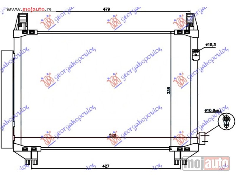 Glavna slika -  HLADNJAK KLIME D4D DIZEL (515x325x16) Toyota yaris 05-11 -dostupno - MojAuto