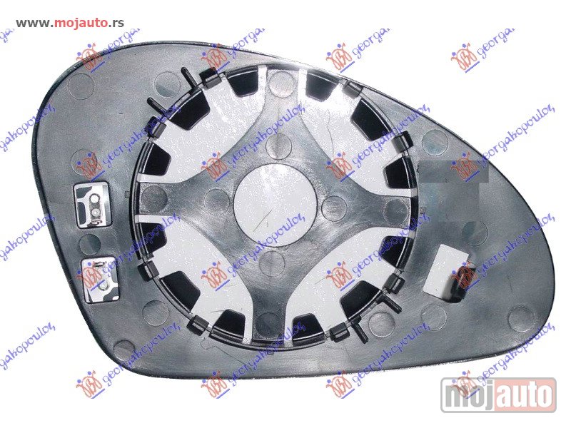 Glavna slika -  STAKLO RETROVIZORA SA GREJACEM (ASFERICNO) Levo Seat toledo 04-12 -dostupno - MojAuto