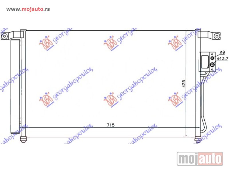 Glavna slika -  HLADNJAK KLIME 2.7 I24v - 2.2 CRDi (675x425) Hyundai santa fe 05-09 -dostupno - MojAuto