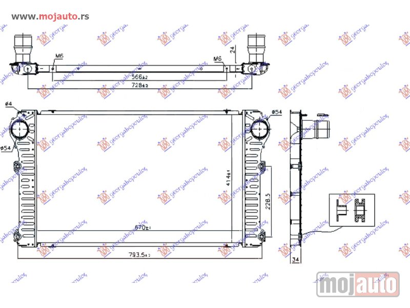 Glavna slika -  HLADNJAK INTERKULERA 2.2 D4D (670x414x24) Toyota rav 4 05-10 -dostupno - MojAuto