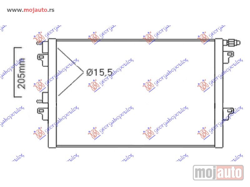 Glavna slika -  HLADNJAK KLIME BENZIN/DIZEL (660x430x16) 2004- CEV 15.5/15.5mm Renault espace 03-12 -dostupno - MojAuto