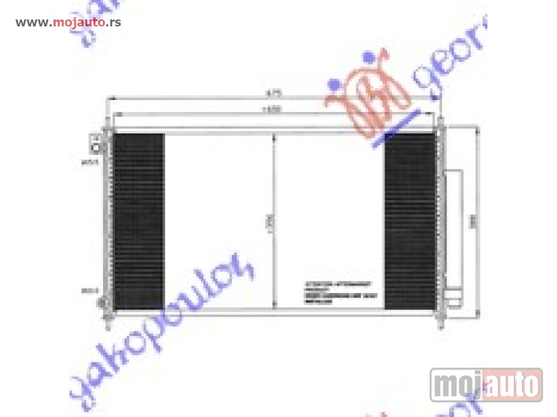 Glavna slika -  HLADNJAK KLIME 2.0/2.4 BENZIN (653x356x16) Honda accord 03-08 -dostupno - MojAuto