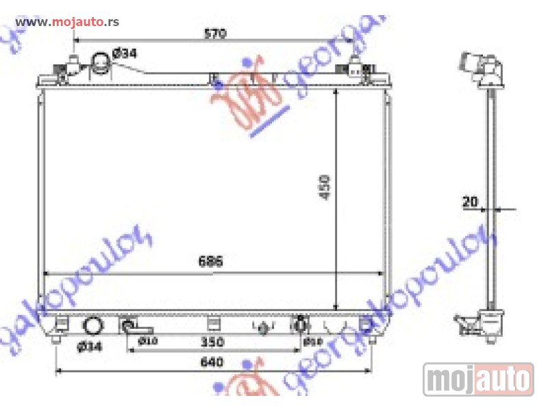 Glavna slika -  HLADNJAK MOTORA 2.0 16 V.VVTi (AUTO) (45x69x16) Suzuki grand vitara 06-15 -dostupno - MojAuto