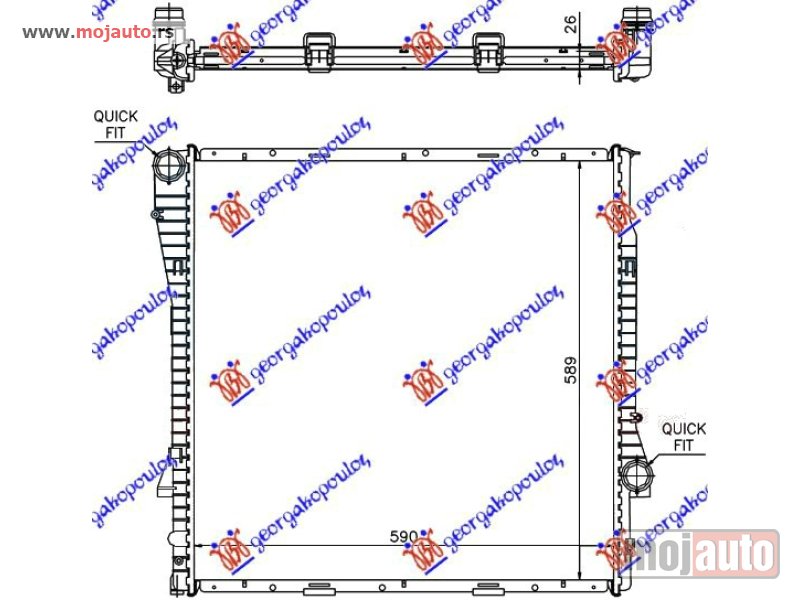 Glavna slika -  HLADNJAK MOTORA 3.0 BENZIN/DIZEL (MAN) (59x60x2.4) Bmw x5 (e53) 00-07 -dostupno - MojAuto