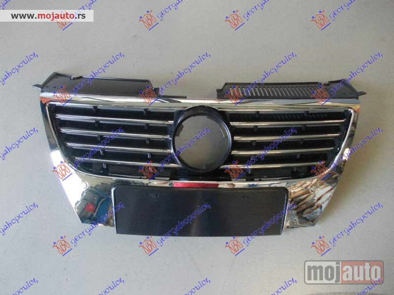Glavna slika -  PVC MASKA KOMPLET (HROM/CRNA MREZA) (PDS SENZOR) (OTVOR ZA ZNAK 150mm) Vw passat 05-11 -dostupno - MojAuto