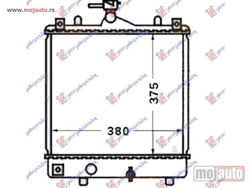 Glavna slika -  HLADNJAK MOTORA 1.0/1.2 BENZIN (MAN) (375x380x26) (OTVOREN SISTEM) (LEMLJEN SPOJ) Opel agila 99-08 -dostupno - MojAuto