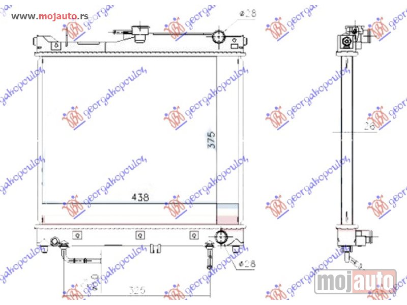 Glavna slika -  HLADNJAK MOTORA 1.3 BENZIN (AUTO) (375x450x26) Suzuki jimny 98-18 -dostupno - MojAuto