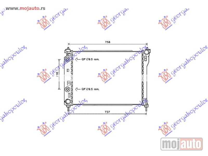 Glavna slika -  HLADNJAK MOTORA 2.4i/16V-3.0i/24V ECOTEC (MAN/AUTO) (67x52) 10- Opel antara 06-15 -dostupno - MojAuto