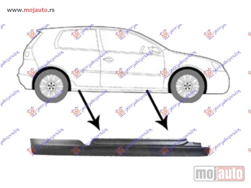 Glavna slika -  SAJTNA 3 VRATA Desno Vw golf v 04-08 -dostupno - MojAuto