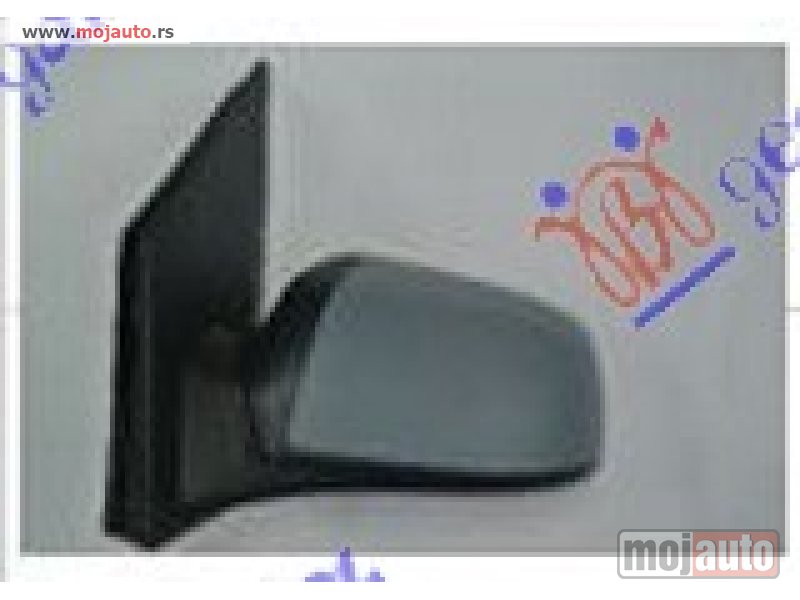 Glavna slika -  RETROVIZOR ELEKTRICNI SA GREJACEM PM (ELEKTRO-SKLOPIV) 06- (KONVEKSNO STAKLO) Levo Ford fiesta 02-08 -dostupno - MojAuto