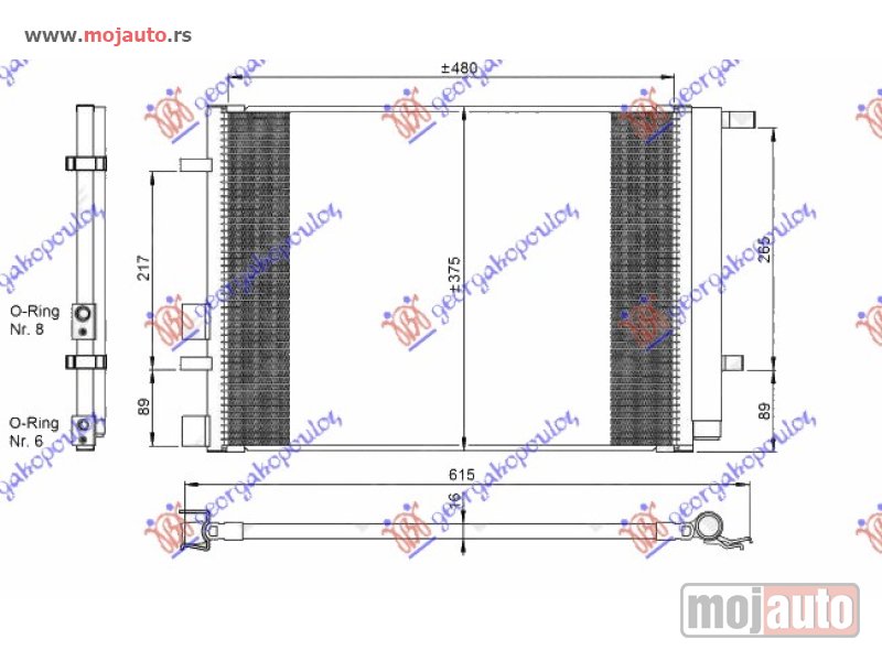 Glavna slika -  HLADNJAK KLIME 1.2/1.4/1.6 BENZIN (490x370x16) Hyundai i20 08-12 -dostupno - MojAuto