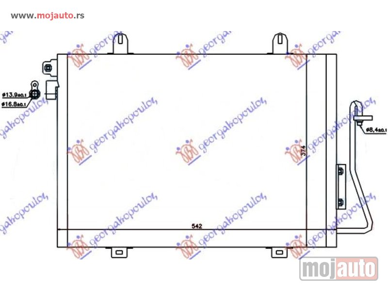 Glavna slika -  HLADNJAK KLIME 1.4i 8V 1.6 8V (510x380) -2008 Dacia logan-mcv 05-08/p.up-van 09-12 -dostupno - MojAuto