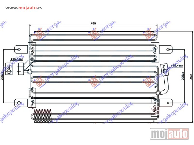 Glavna slika -  HLADNJAK KLIME 1.6 BENZIN (480x350x25) Fiat palio 99-04 -dostupno - MojAuto