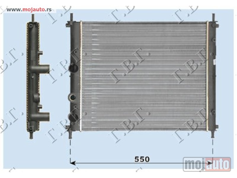 Glavna slika -  HLADNJAK MOTORA 1.2/1.4/1.6 16V (+AC) BEZ POSUDE (47.5x41.5) Fiat brava 95-03 -dostupno - MojAuto