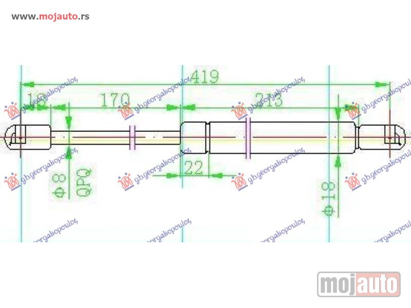 Glavna slika -  AMORTIZER GEPEK VRATA (XL/FREETRACK) (419L-510N) Seat altea 04-15 -dostupno - MojAuto