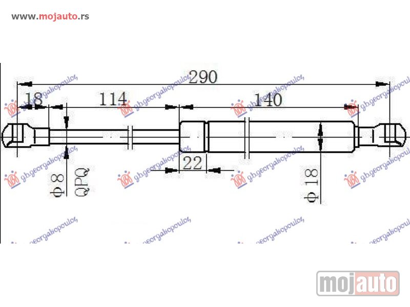Glavna slika -  AMORTIZER GEPEK VRATA (291L-380N) Alfa romeo 159 05-11 -dostupno - MojAuto