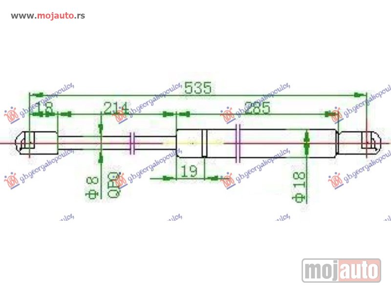Glavna slika -  AMORTIZER GEPEK VRATA 3/5 VRATA (537L-430N) Opel astra g 98-04 -dostupno - MojAuto