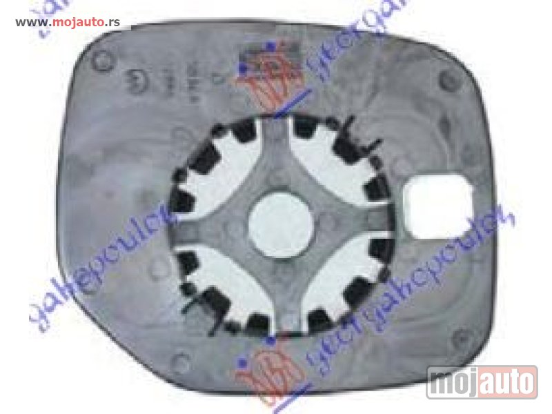 Glavna slika -  STAKLO RETROVIZORA (KONVEKSNO) Desno Peugeot partner 02-08 -dostupno - MojAuto
