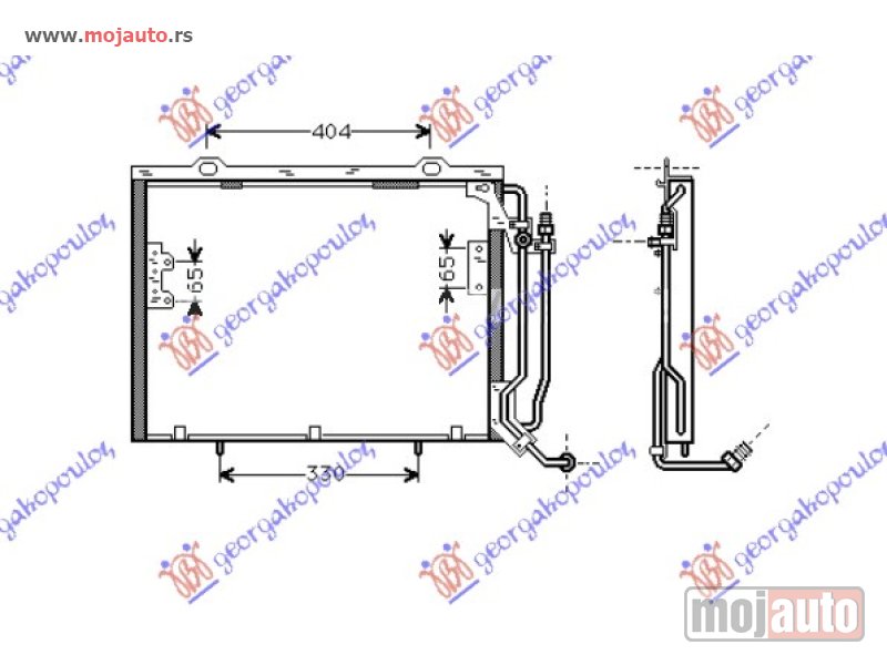 Glavna slika -  HLADNJAK KLIME 2.2D 16V CDi (545x41x16) Mercedes c class (w202) 93-99 -dostupno - MojAuto