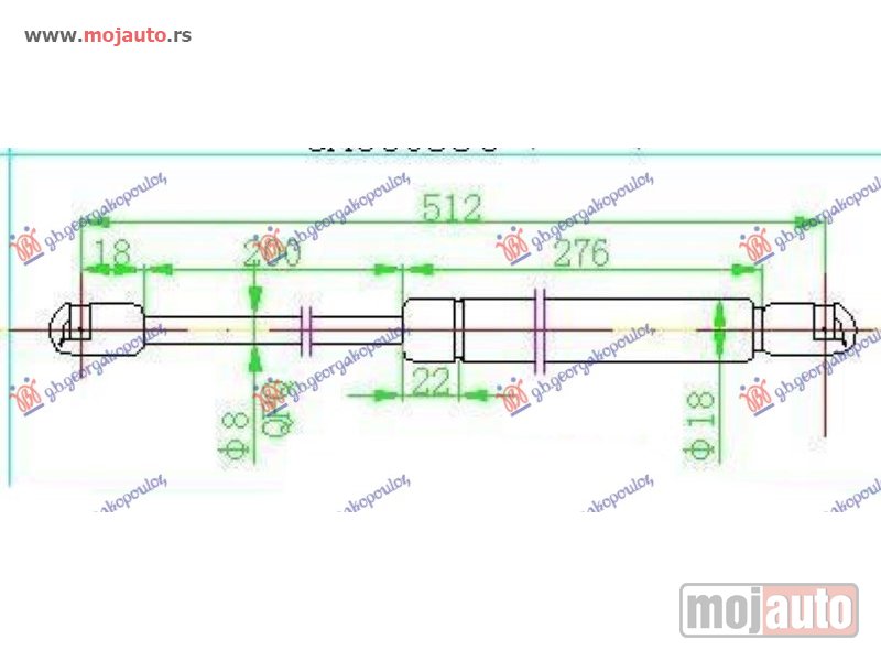 Glavna slika -  AMORTIZER GEPEK VRATA KARAVAN (512L-470N) Mercedes c class (w203) sdn/s.w. 03-07 -dostupno - MojAuto