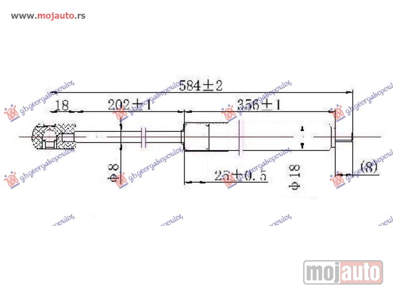 Glavna slika -  AMORTIZER HAUBE (560L-310N) Mercedes clc (w203) coupe 08-11 -dostupno - MojAuto