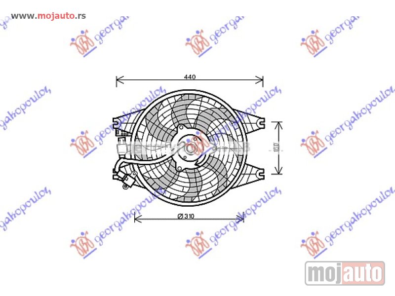 Glavna slika -  VENTILATOR KOMPLET (BENZIN/DIZEL) Kia sorento 02-09 -dostupno - MojAuto