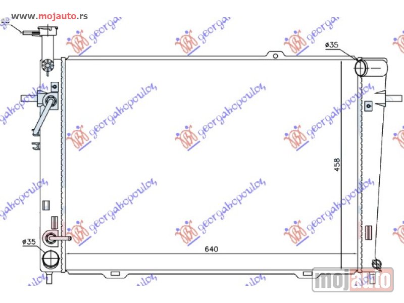 Glavna slika -  HLADNJAK MOTORA 2.0/2.7I 24V (AUTO) (+/-AC) (64x46.2) Hyundai tucson 04-10 -nedostupno - MojAuto