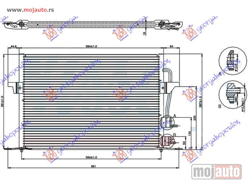 Glavna slika -  HLADNJAK KLIME BENZIN/DIZEL (540x382) Ford mondeo 96-00 -dostupno - MojAuto