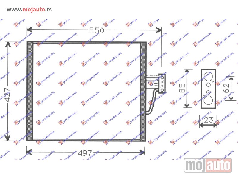 Glavna slika -  HLADNJAK KLIME BENZIN/DIZEL (470x432) Bmw series 5 (e39) 96-02 -dostupno - MojAuto