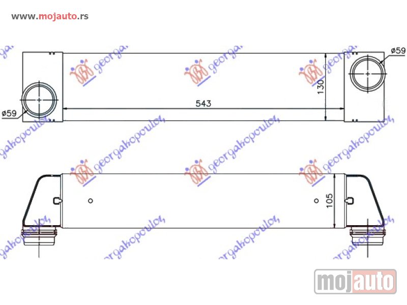 Glavna slika -  HLADNJAK INTERKULERA 3.0-3.5 TD (540-127x105) Bmw series 7 (e65/66) 02-08 -dostupno - MojAuto