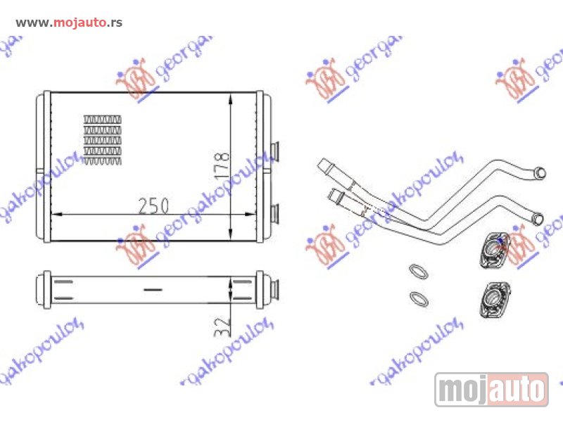 Glavna slika -  GREJAC KABINE (250x178) (KOMPLET) Peugeot 807 02-14 -dostupno - MojAuto