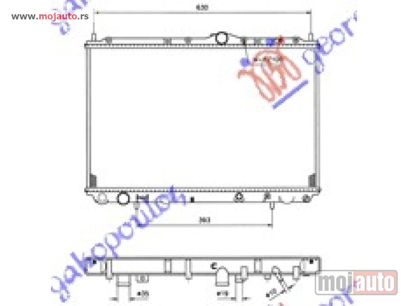 Glavna slika -  HLADNJAK MOTORA 1.6/1.8/2.0 BENZIN (+/-AC) (40.2x65.5x16) Volvo s40 95-00 -dostupno - MojAuto