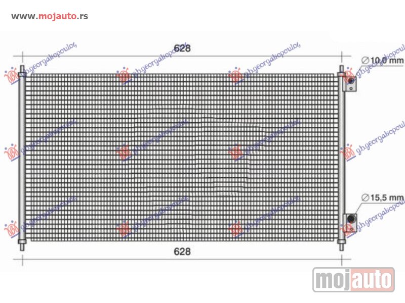 Glavna slika -  HLADNJAK KLIME 1.4i/1.6i/1.7i BENZIN (612x339x16) Honda civic h/b-l/b 04-05 -dostupno - MojAuto