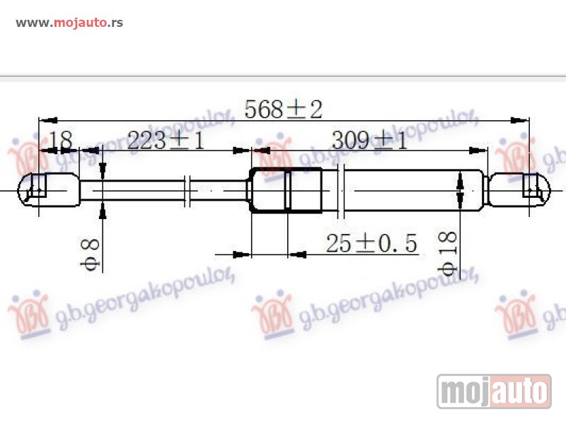 Glavna slika -  AMORTIZER GEPEK VRATA 3 VRATA (568L-360N) Honda civic h/b-l/b 04-05 -dostupno - MojAuto