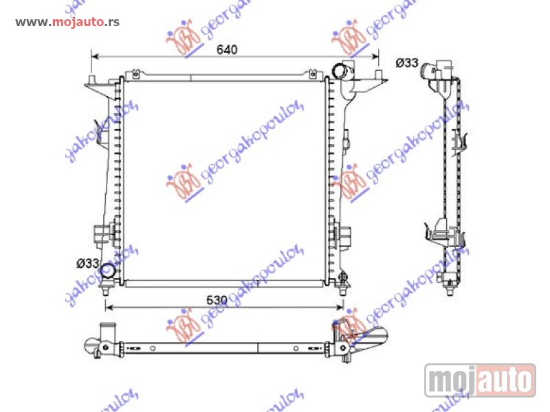 Glavna slika -  HLADNJAK MOTORA 2.0 CRDi DEISEL (450x440x16) Kia ceed 3d 07-10 -dostupno - MojAuto